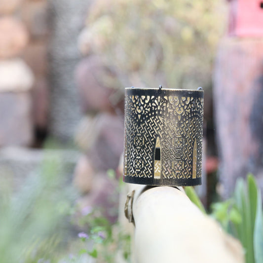 Rustic Finish Moroccan Tea Light Holder - Temple design - Stylla London