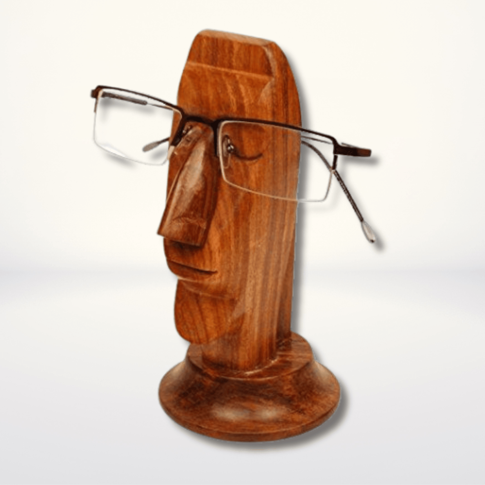 Handmade Face Shape Wooden Spectacle Stand - Stylla London