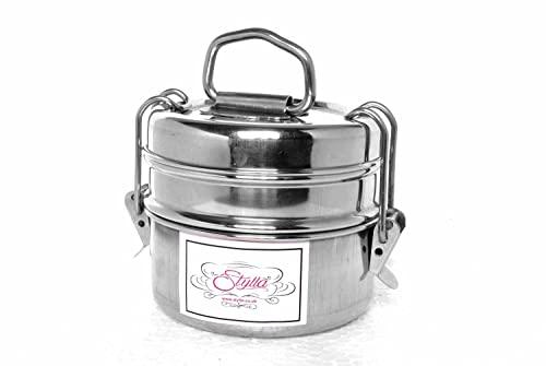 Traditional Stainless-Steel Indian Lunch Box, Indian Tiffin - Stylla London