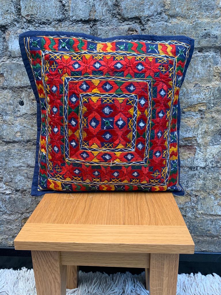 Hand Embroidered Cushion Covers - Multicolor - 41x41cms - Stylla London