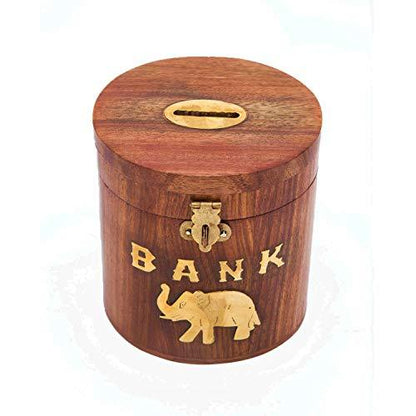 Handmade Barrel Shaped Wooden Piggy Bank - Stylla London