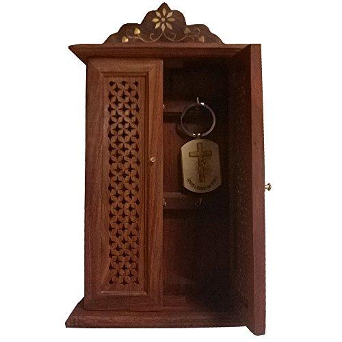 Stylla London® Shabby Chic Handcrafted Wall Mounted Key Holder Box with Ring Hanger Hooks Key Organiser box - Stylla London