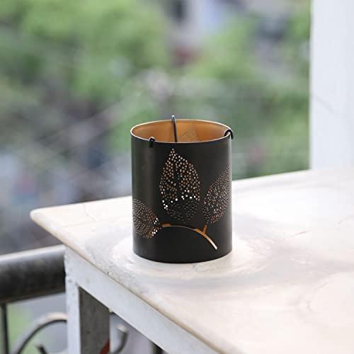 Rustic Finish Moroccan Tea Light Holder - 3-leaf design - Stylla London