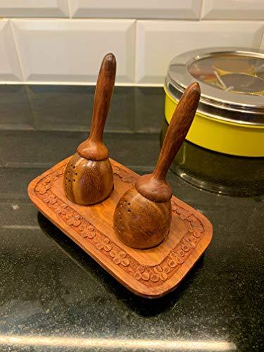 Salt and Pepper Shakers with Wooden Tray (3-Piece Set) - Stylla London