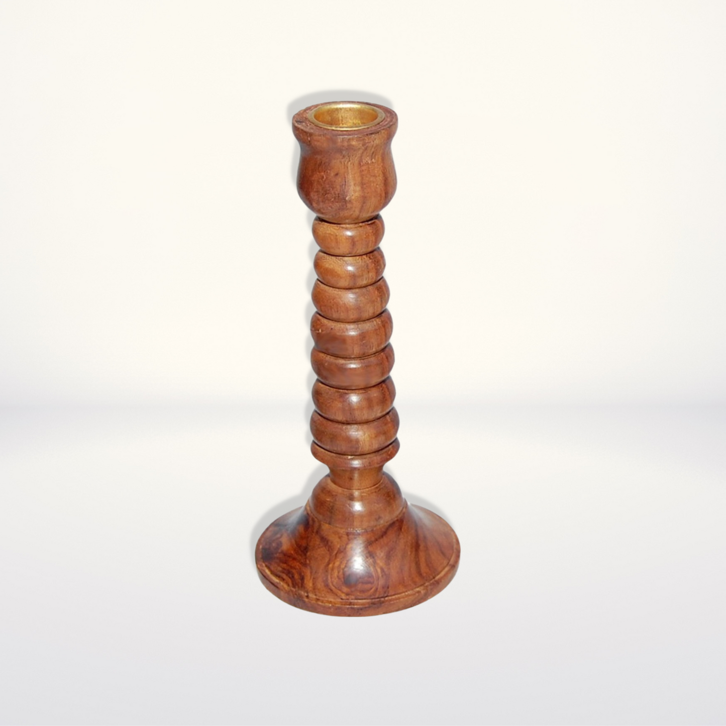 Handcrafted Wooden Candlestick Holder - Cutter Design - Stylla London