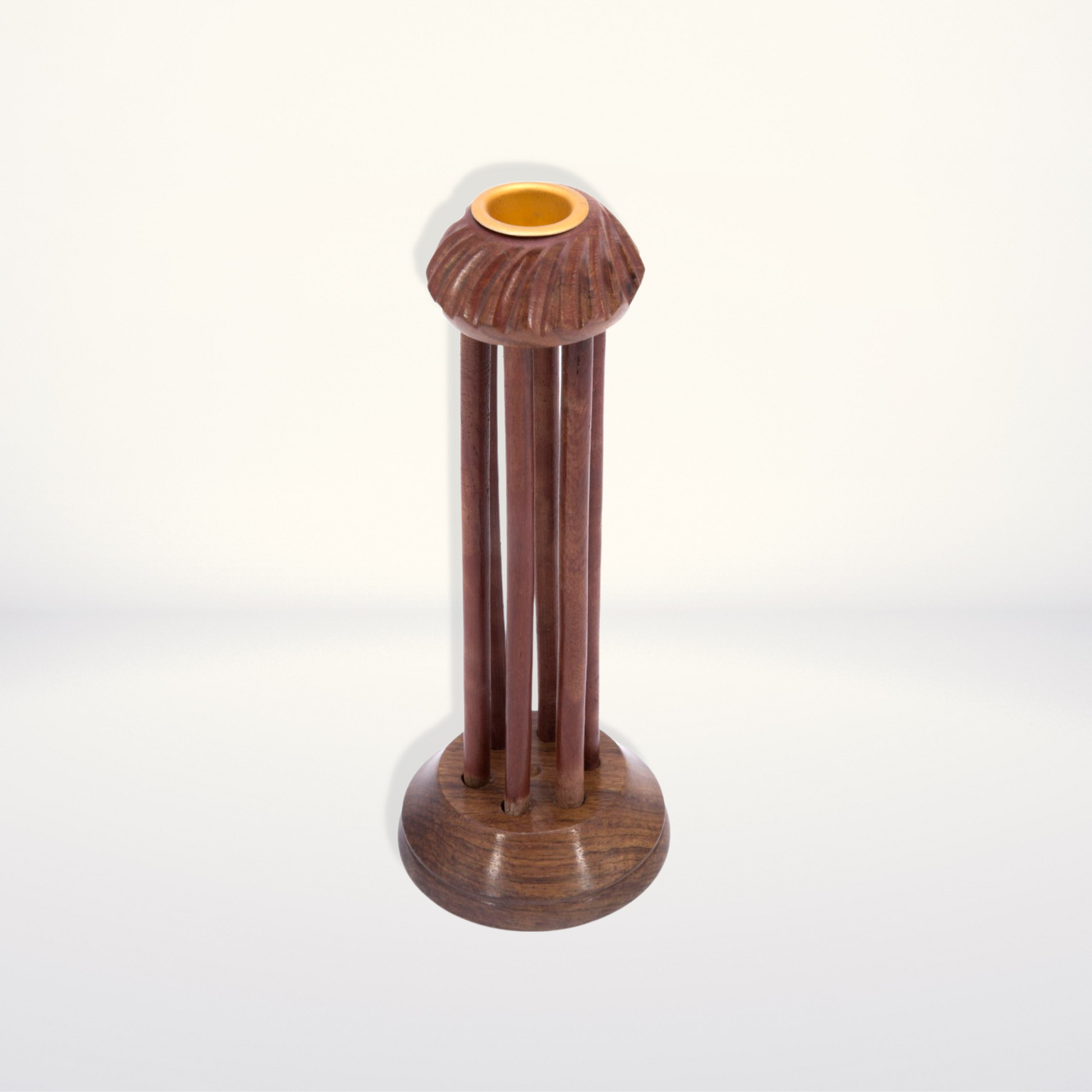 Handcrafted Wooden Candlestick Holder - Pillars Design - Stylla London