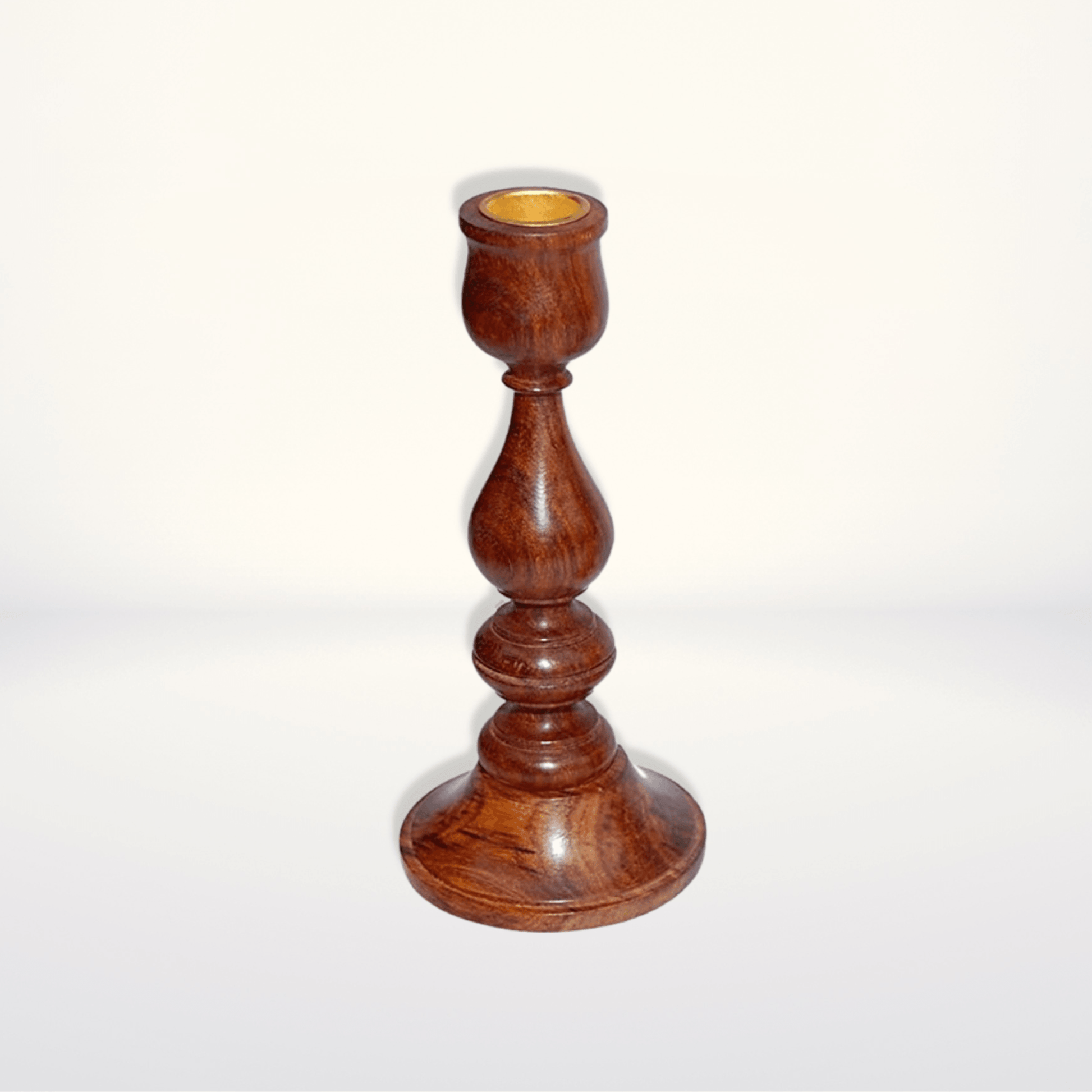 Handcrafted Wooden Candlestick Holder - Classic Design - Stylla London