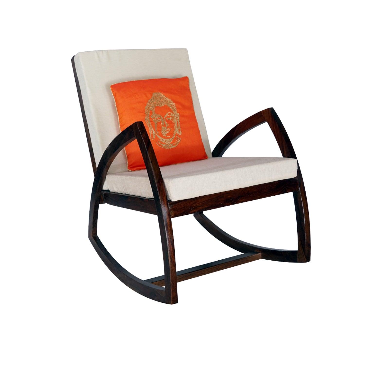 Solid Rocking Chair with Triangle Design