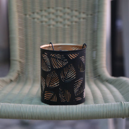 Rustic Finish Moroccan Tea Light Holder - Leafy design - Stylla London