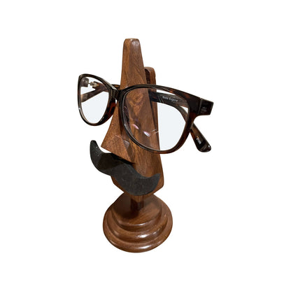 Handmade Whiskers Shape Wooden Spectacle Stand - Round Base - Stylla London