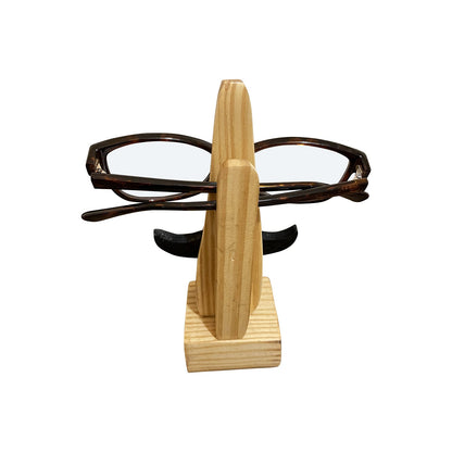 Handmade Whiskers Shape Wooden Spectacle Stand - Pine Wood Color - Stylla London