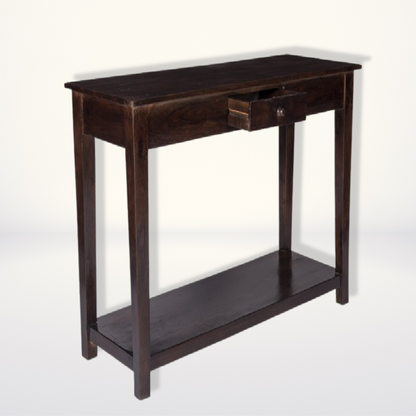 Handcrafted Slim High Console Table with Drawers and Shelf - Stylla London