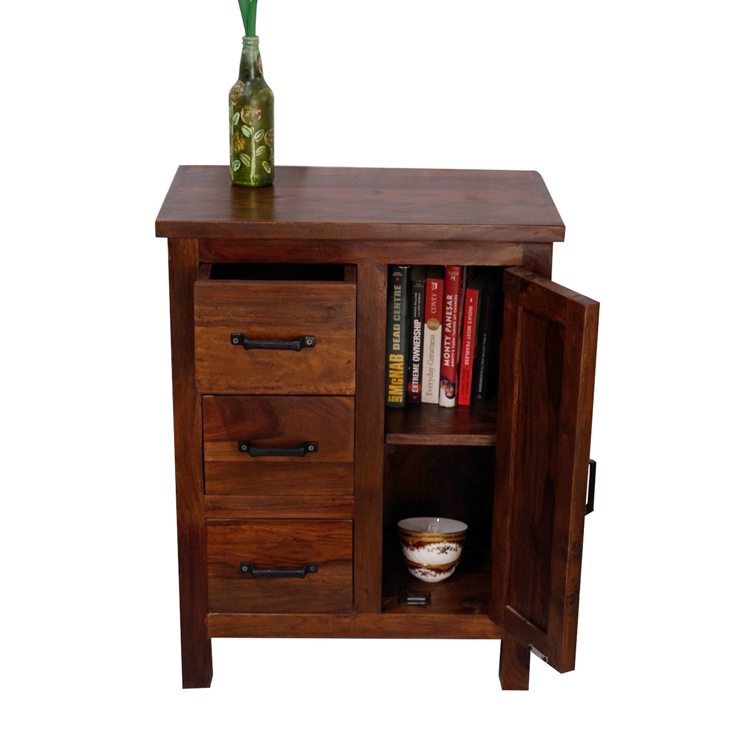 Wooden Storage Cabinet with Removable Shelf and 3 Drawers - Stylla London